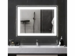 Hot Homcom Espejo Oval antivaho con luz LED 60x80x3 cm Negro