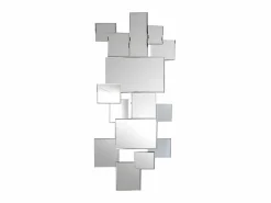 OZAIA Espejo pared desestructurado AROL - 120 x 2 x 53 cm - Acero inoxidable y MDF -