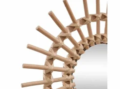 Atmosphera Espejo pequeño de rattan marrón 30x11cm