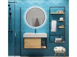 Sale Espejo redondo con iluminación decorativa LED Zeus para baño y hogar Accesorios De Cuarto De Baño|Espejo De Cuarto De Baño