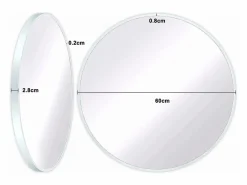 Outlet DripeX Espejo redondo de pared, espejo HD moderno de 60x60cm en el entorno para decorar, baño, dormitorio, Blanco