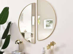 OZAIA Espejo semicircular design de metal - Ancho 50 x Alt. 100 cm - - GAVRA