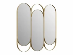 Outlet OZAIA Espejo tríptico art déco de metal - L.76 x Alt. 69.5 cm - - JICHIMI Dorado