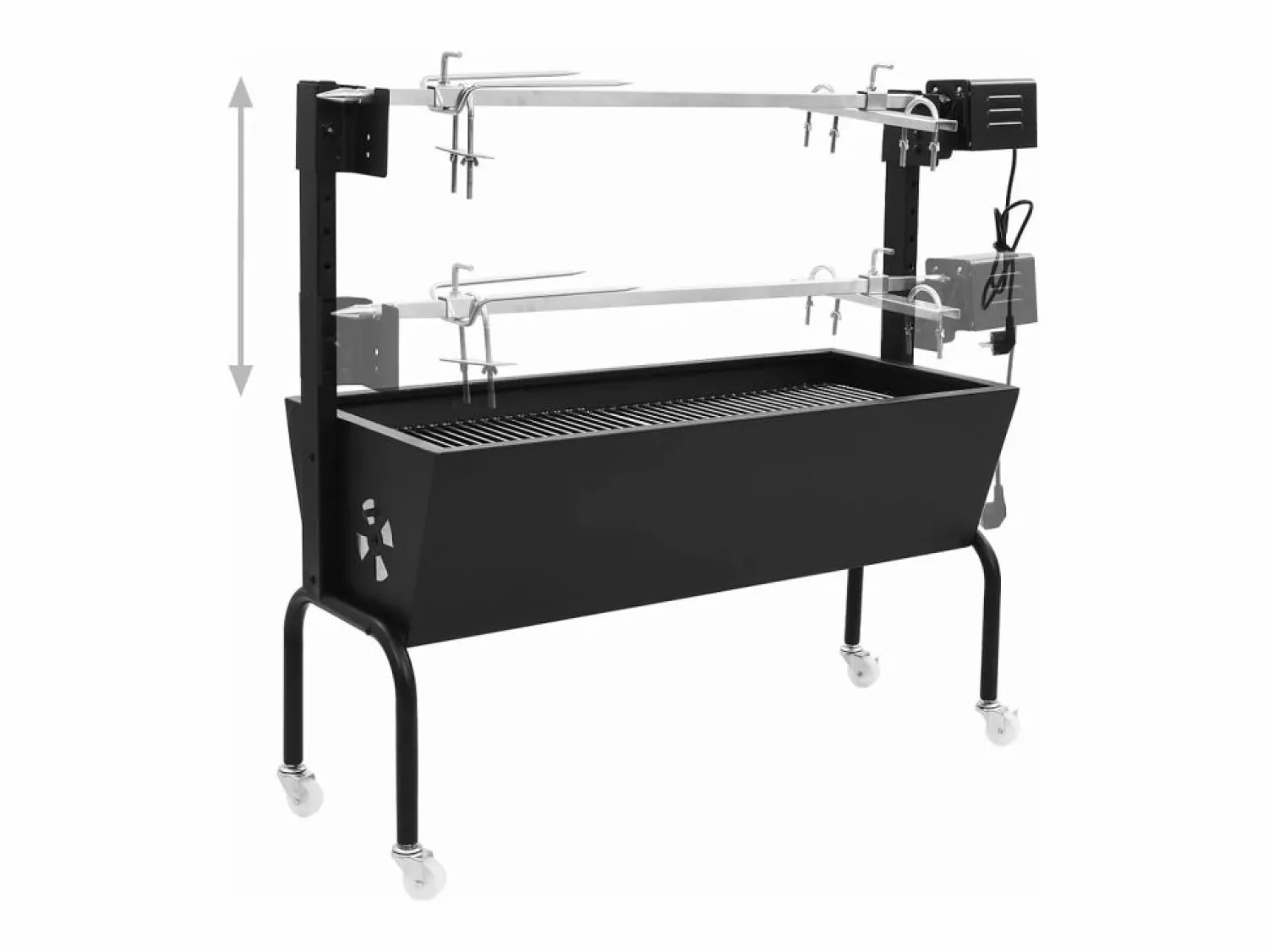 vidaxl Espetón de asado/barbacoa eléctrica de acero inoxidable