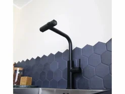 Discount Essebagno Esserain Mezclador de fregadero con teleducha extraíble en mate Negro