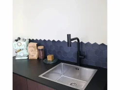 Discount Essebagno Esserain Mezclador de fregadero con teleducha extraíble en mate Negro