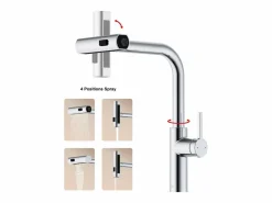 Essebagno Esserain mezclador de fregadero con teleducha extraíble cromo
