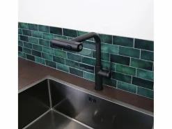 Online Essebagno Esserain Mezclador de fregadero con teleducha extraíble en mate Negro