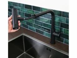 Online Essebagno Esserain Mezclador de fregadero con teleducha extraíble en mate Negro