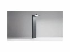 Estaca solar LED para suelo de 2,2 W, funciona con batería y fotovoltaica, IP54, color oscuro. Gris