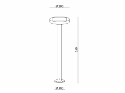 Clearance Estaca solar Nap antracita con LED 2,2w a batería IP54 h. 65 centímetros Gris antracita