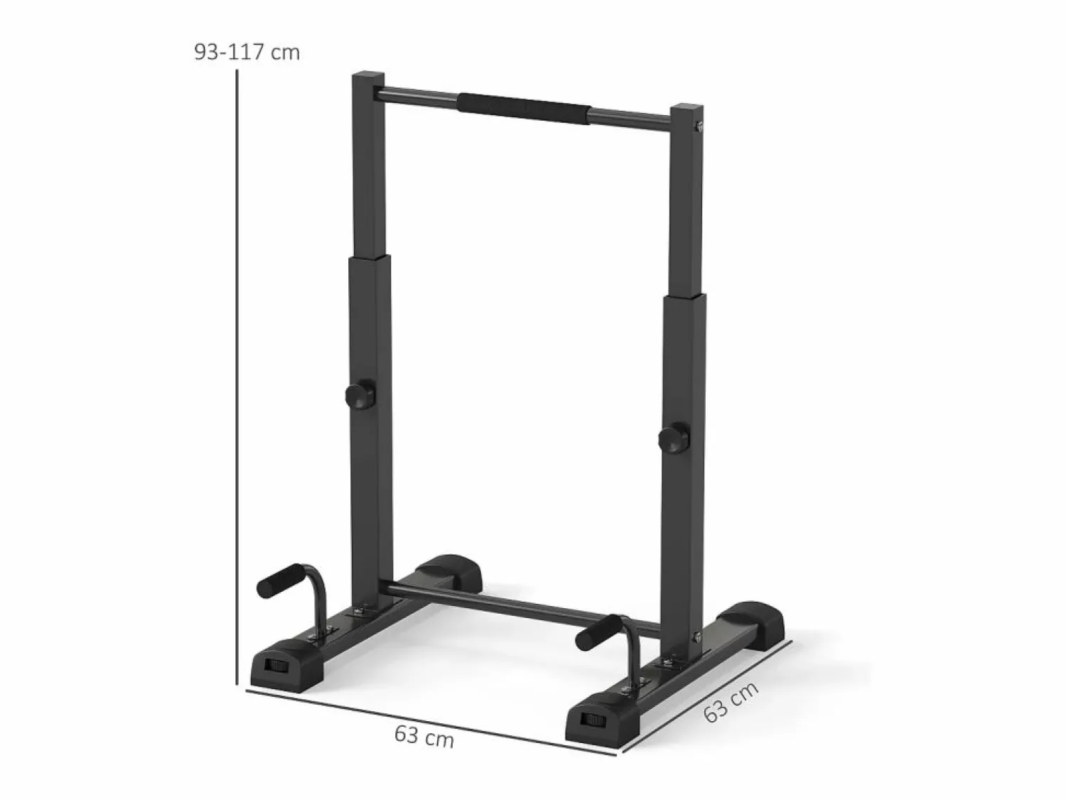 Estación de inmersión ajustable, de metal, hasta 540 kg, para entrenamiento en casa, color (65 x 63 x 93-117 cm)