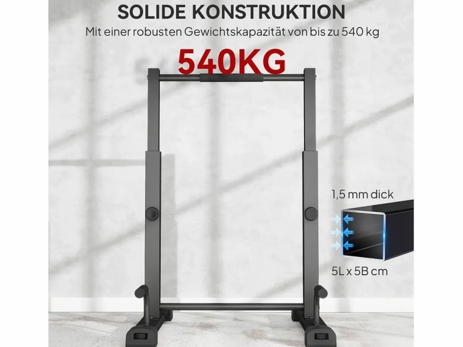 Estación de inmersión ajustable, de metal, hasta 540 kg, para entrenamiento en casa, color (65 x 63 x 93-117 cm)