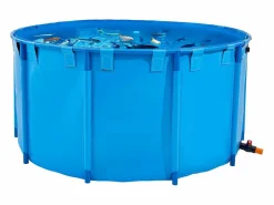 Estanque para Peces SucceBuy de Lona, Estanque Elevado de 3100L, Acuario Plegable en PVC para Koi, Acuario Redondo para Peces Dorados con Marco Robusto