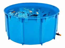 Estanque para Peces SucceBuy de Lona, Estanque Elevado de 3100L, Acuario Plegable en PVC para Koi, Acuario Redondo para Peces Dorados con Marco Robusto