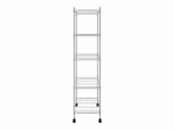 Estante almacenaje 5 niveles ruedas 75x35x155 cm cromado 250 kg ES697321