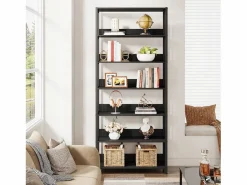 Estante de biblioteca de 6 niveles, estante estrecha y muy alta de 190 cm, estantes independientes, 70 x 30 x 190 cm Librería