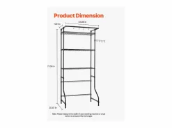 Discount Estante de La Lavadora SucceBuy Estante de Almacenamiento para Lavadora y Secadora de Un Nivel y 3 Niveles, Negro