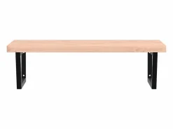 vidaxl Estante de lavabo de pared de acero y madera maciza de haya