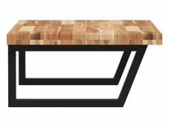 vidaxl Estante de lavabo de pared acero y madera maciza de acacia