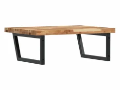 vidaxl Estante de lavabo de pared acero y madera maciza de acacia