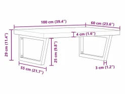 Clearance Estante de lavabo de pared acero y madera maciza de acacia Estantería Sobre Inodoro