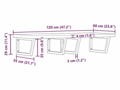 Best Estante de lavabo de pared acero y madera maciza de acacia Estantería Sobre Inodoro
