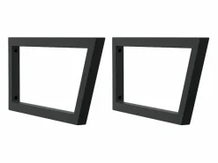 Online vidaxl Estante de lavabo de pared de acero y madera maciza de haya Marru00f3n