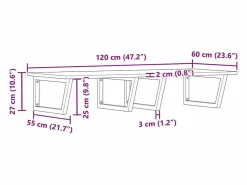vidaxl Estante de lavabo de pared acero y madera maciza de acacia