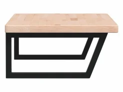 Sale vidaxl Estante de lavabo de pared de acero y madera maciza de roble Marru00f3n