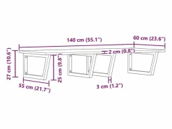 Outlet vidaxl Estante de lavabo de pared acero y madera maciza de acacia Marru00f3n