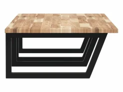 Outlet vidaxl Estante de lavabo de pared acero y madera maciza de acacia Marru00f3n