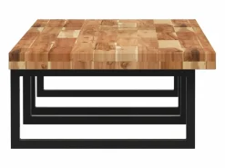 Estante de lavabo de pared acero y madera maciza de acacia Estantería Sobre Inodoro
