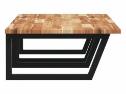 Online Estante de lavabo de pared acero y madera maciza de acacia Estantería Sobre Inodoro