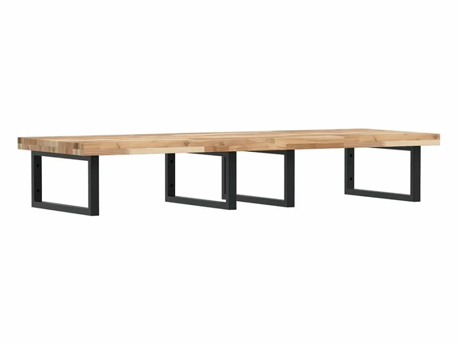 vidaxl Estante de lavabo de pared acero y madera maciza de acacia