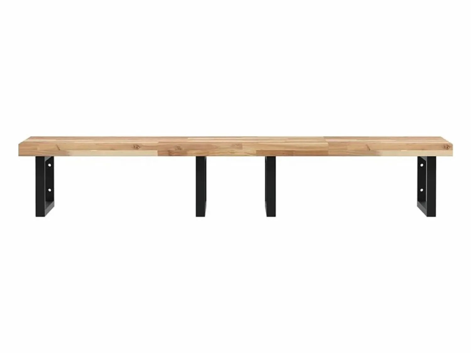 vidaxl Estante de lavabo de pared acero y madera maciza de acacia