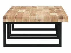 vidaxl Estante de lavabo de pared acero y madera maciza de acacia