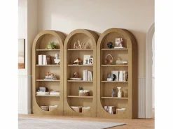 Tribesigns Estante de libros de 180 cm de alto, estante de libros arqueado de 5 niveles con estantes abiertos