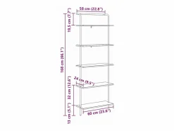 Outlet Clicnbuy Estante de libros Roble Sonoma 60 x 24 x 168 cm Marru00f3n