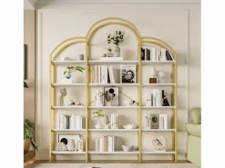 Merax Estante de metal - 170 x 25 x 190 cm - 5 niveles de almacenamiento - MDF + Metal - + Blanco