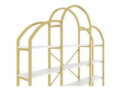 Merax Estante de metal - 170 x 25 x 190 cm - 5 niveles de almacenamiento - MDF + Metal - + Blanco