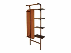 New Estante de pared con espejo de madera de hevea - Natural - ZORVINA Estantería