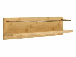 Estante de pared de bambú natural 45 x 10 x 12 cm Baúl Y Arcón|Accesorios De Almacenaje