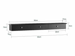 Online Estante de Pared Perchero Armario Suspendido Estantería para Trasteros con 3 Cajones 93 x 15 x 10 cm FRG43-L-SCH ES Perchero