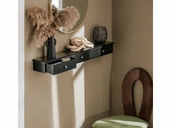Online Estante de Pared Perchero Armario Suspendido Estantería para Trasteros con 3 Cajones 93 x 15 x 10 cm FRG43-L-SCH ES Perchero