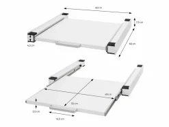 Online ML-DESIGN Estante extraíble intermedio entre lavadora y secadora 60 x 60 cm con asa Blanco