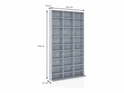 Hot Vicco Estante para CDs hormigón 102x16x178 jukebox Gris claro