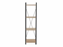 Discount MSO Estantería - Escalera de diseño 34 x 148 cm estilo roble y acero negro Loggia Color natural claro