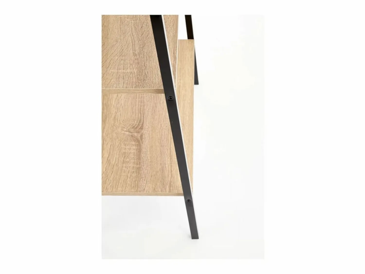 Discount MSO Estantería - Escalera de diseño 34 x 148 cm estilo roble y acero negro Loggia Color natural claro