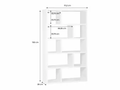 Clearance Sweeek Estantería asimétrica de 5 niveles con 10 compartimentos Blanco